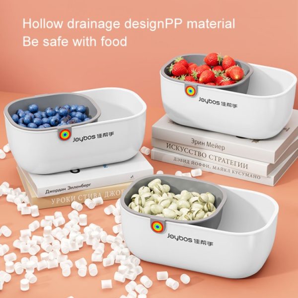 JOYBUS Multipurpose Fruit & Snack Tray with Built-In Strainer & Storage